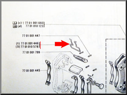 Ressort d'étrier de frein – Renault 16 – OEM 7701001446