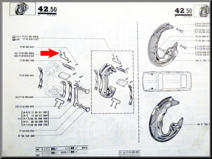 Ressort d'étrier de frein – Renault 16 – OEM 7701001446