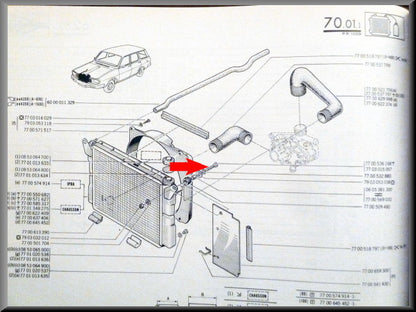 Radiator mounting bolt – Renault 12 – Renault 15 – Renault 16 – Renault various – OEM 7703015057