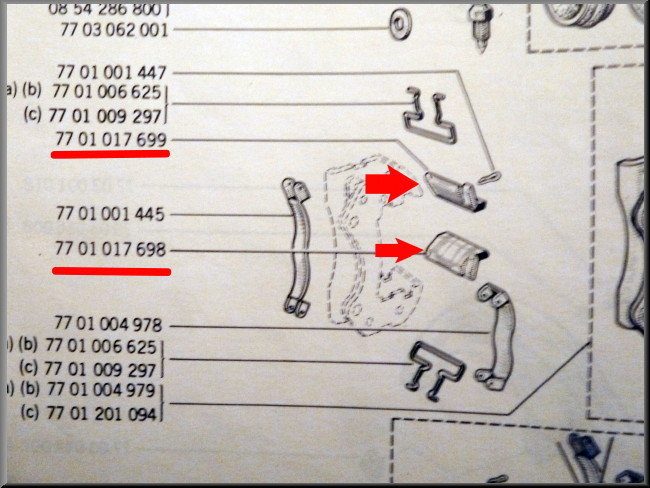 Remklauw borgplaatjes – Renault 12 - Renault 15 - Renault 17– OEM 7701017699
