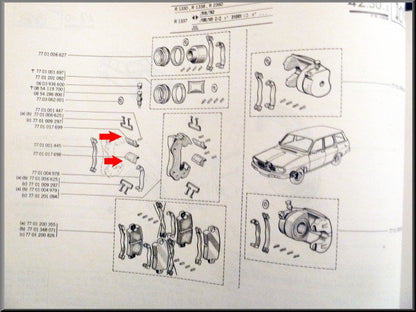 Remklauw borgplaatjes – Renault 12 - Renault 15 - Renault 17– OEM 7701017699