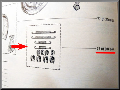 Montage set remschoenen achter (Bendix systeem) – Renault 16 – OEM 7701004644A