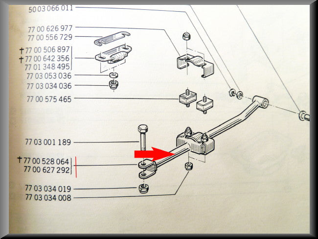Levier de vitesse – Renault 12 – Renault 15 – Renault 17 - OEM 7700627292
