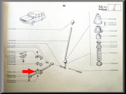 Levier de vitesse – Renault 12 – Renault 15 – Renault 17 - OEM 7700627292