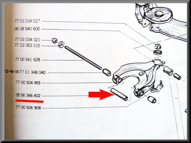 Spacer bush wishbone - Renault 12 - Renault 15 - Renault 17 - OEM 0556366402