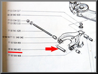 Spacer bush wishbone - Renault 12 - Renault 15 - Renault 17 - OEM 0556366402