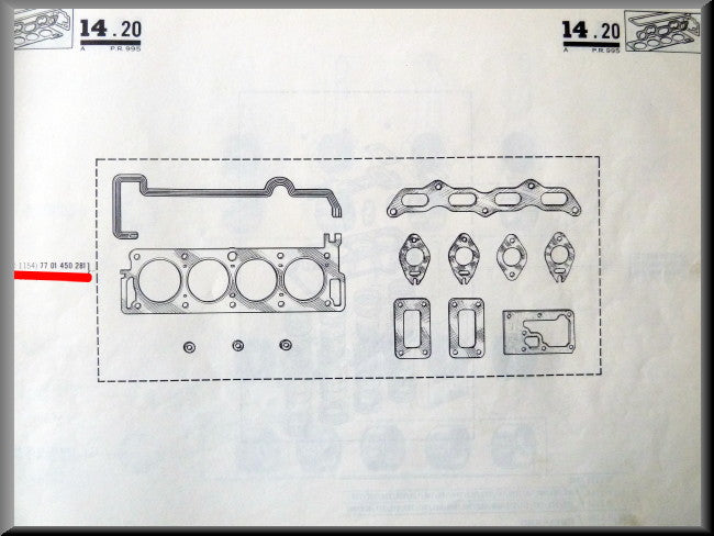 Koppakkingset – Renault 16 TS (1151 - 1154) – Renault 15 - Renault 17 - OEM 7701450281
