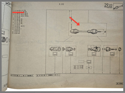 Aandrijfas - Renault 20 - Renault 30 - OEM 7701348109 en 7701498713