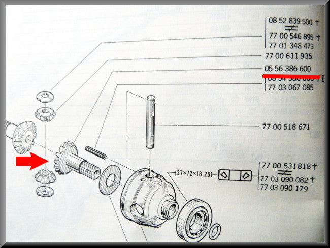 Roue solaire (Trou de l'axe de 15 à 16 mm) – Renault 12 – Renault 16 -OEM 0556386600