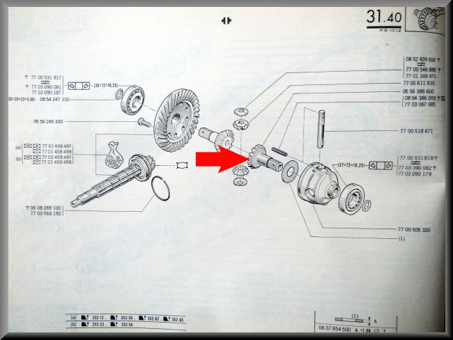 Roue solaire (Trou de l'axe de 15 à 16 mm) – Renault 12 – Renault 16 -OEM 0556386600