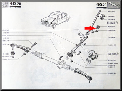 Caoutchouc inférieur colonne de direction – Renault 16 – OEM 0855590000