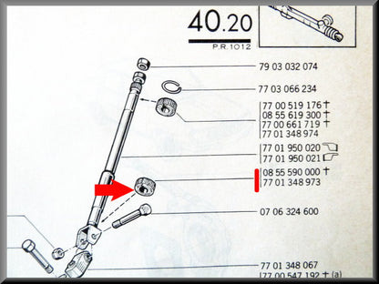 Onderste rubber stuurkolom – Renault 12 – OEM 0855590000