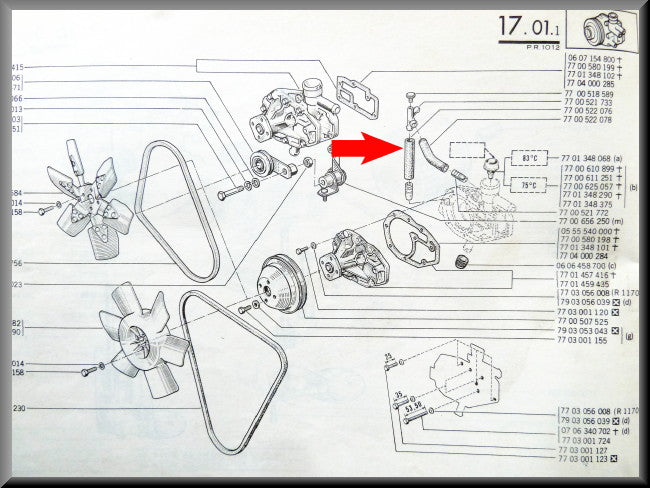 Koelslang – Renault 12 – OEM 7700522076