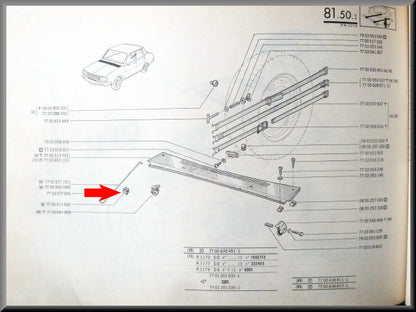 Agrafe de maintien béquille capot – Renault 12 – OEM 7700517550