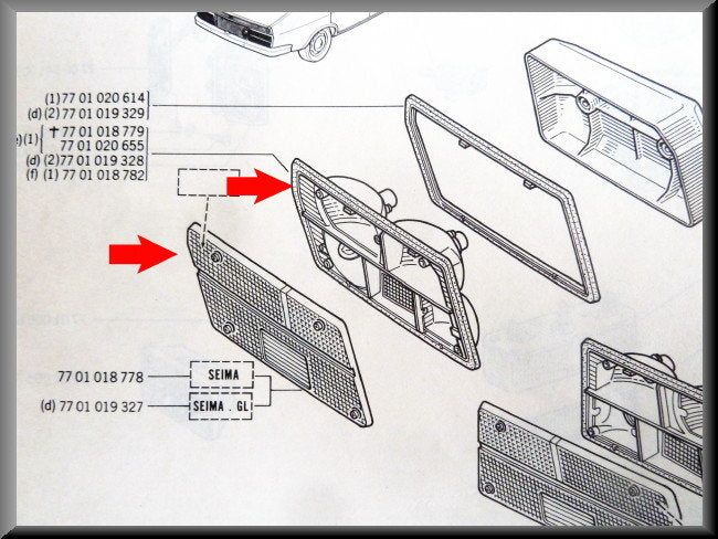 Feu arrière gauche complet – Renault 12 – OEM 770101a