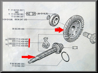 Couronne et pignon (34 et 9 dents)