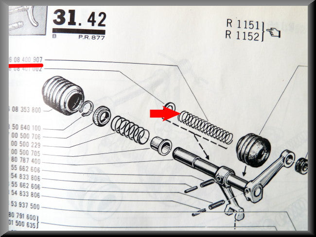 Spring shift shaft (4 speed) – Renault 16 – OEM 0608400907