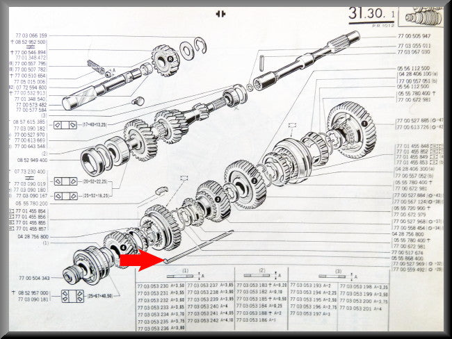 Goupille fendue d'axe secondaire – Renault 12 - Renault 16 - Renault 17 – OEM 0855868400