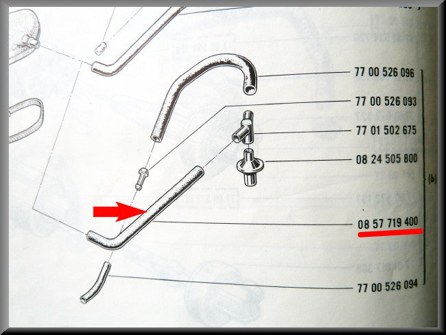 Durite de reniflard – Renault 16 TS – OEM 0857719400