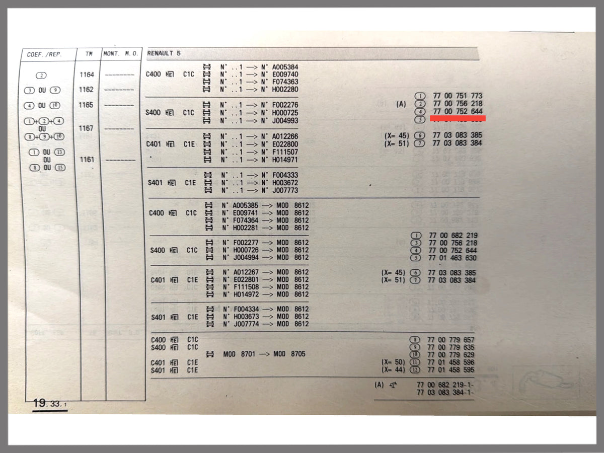 Achterste demper - Renault 5 - OEM 7700756251
