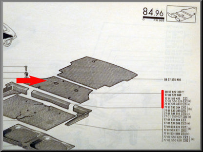 Brown carpet mat set (loop) – Renault 16 – OEM 7700635240 / 7700635230
