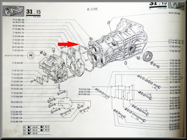 Pakking versnellingsbak – Renault 16 – OEM 0428537100