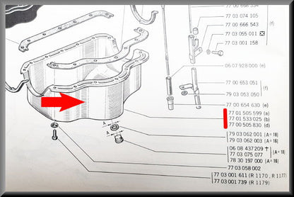 Carterpan – Renault 12 – Renault 5 - Renault 15 -  OEM 7701505599