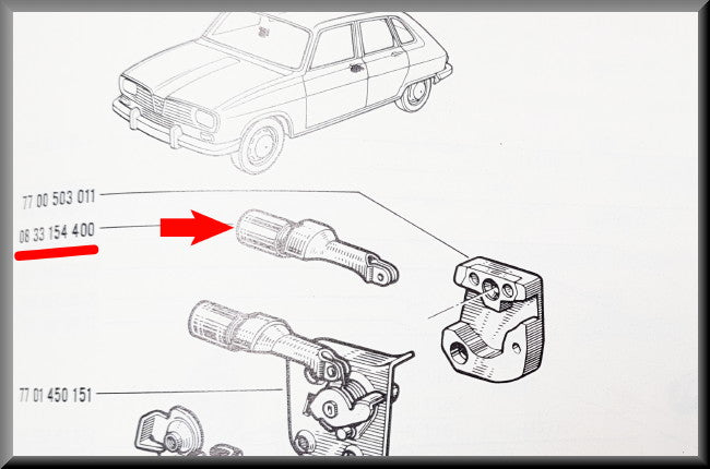Bouton-poussoir porte avant droite – Renault 16 – OEM 0833154400