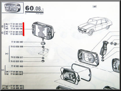Verstraler – Renault 16 TS – OEM 7701001642