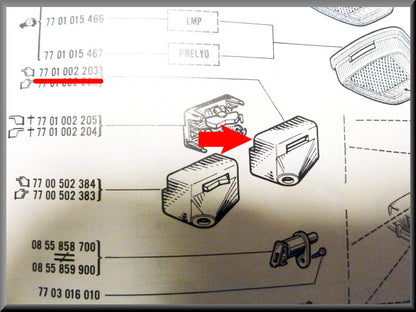 Leeslamp kapje – Renault 16 TX – OEM 7701002203