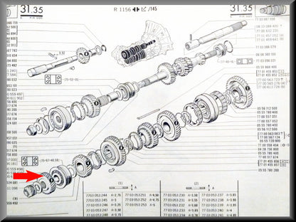 5th gear gear (31 teeth) – Renault 16 – OEM 7700611901
