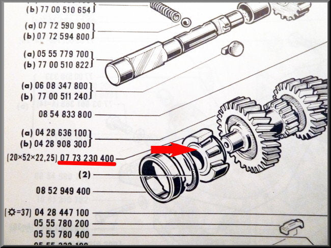 End bearing primary shaft (25, 52, 16.25 mm) – Renault 16 – Renault 12 Gordini - Renault 12 Break - OEM 7703090167
