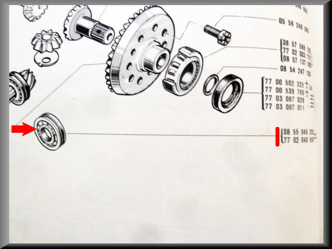 Roulement de pignon, gorge non centrée (32x72x19) – Renault 12 – Renault 16 - OEM 0855945200