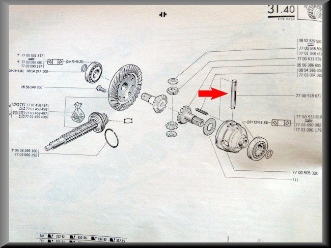 Differential pin – Renault 12 – OEM 7700518671