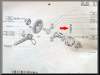 Differential pin – Renault 12 – OEM 7700518671