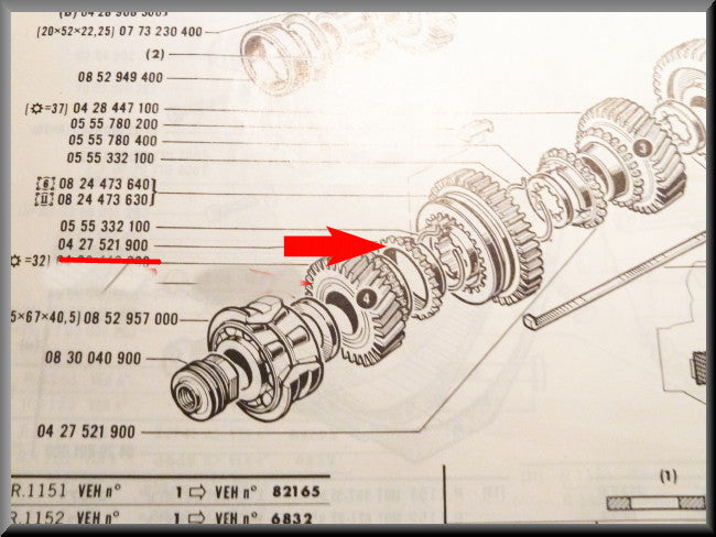 Bague de synchro 3ème, 4ème, 5ème vitesse – Renault 16 – Renault 12 - OEM 0427521900 / 0428756800