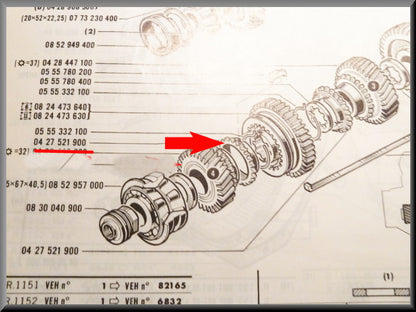 Bague de synchro 3ème, 4ème, 5ème vitesse – Renault 16 – Renault 12 - OEM 0427521900 / 0428756800