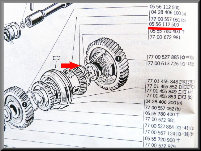 Synchromesh spring ring 1st and 2nd gear – Renault 12 – Renault 16 - Various Renault models - OEM 0556112500