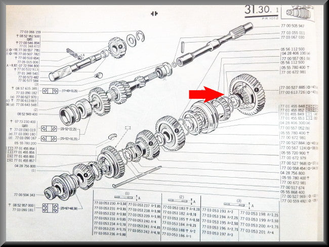 Synchromesh spring ring 1st and 2nd gear – Renault 12 – Renault 16 - Various Renault models - OEM 0556112500