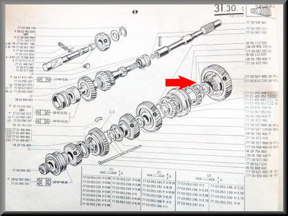 Synchromesh spring ring 1st and 2nd gear – Renault 12 – Renault 16 - Various Renault models - OEM 0556112500