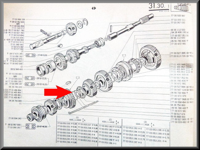 Synchromesh spring ring 3rd and 4th gear – Renault 12 – Renault 16 - OEM 7700517674