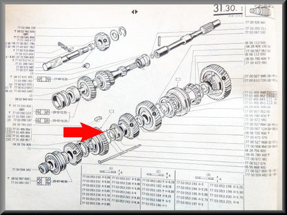 Synchromesh spring ring 3rd and 4th gear – Renault 12 – Renault 16 - OEM 7700517674