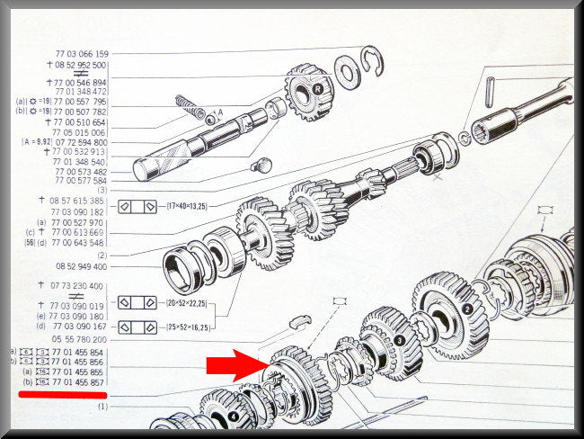 Reverse gear (37 teeth) – Renault 12 – Renault 16 - OEM 7701455857
