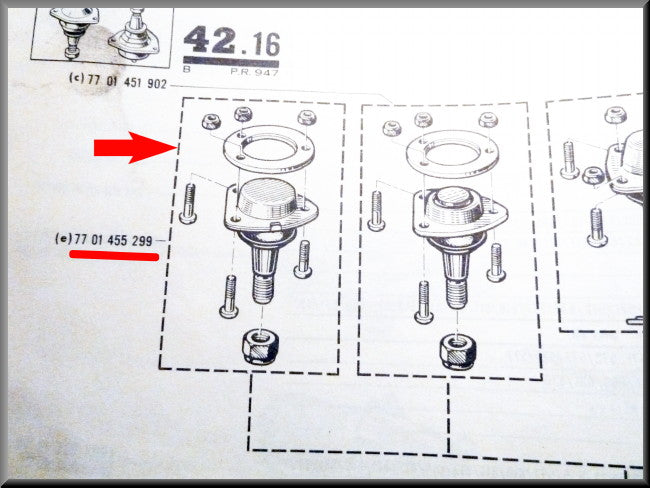 Ball joints upper and lower – Renault 16 – OEM 7701453022 / 7701455299