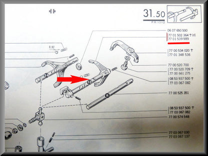 Gear selector fork 1st 2nd gear – Renault 12 – Renault 15 - OEM 7701539989