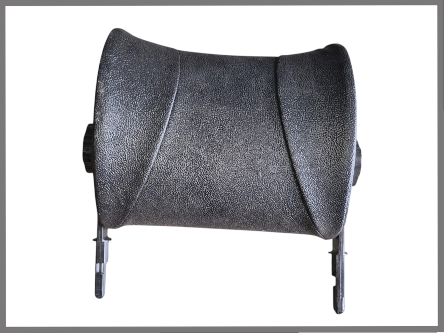 Headrest black faux leather wide mounting bracket spacing