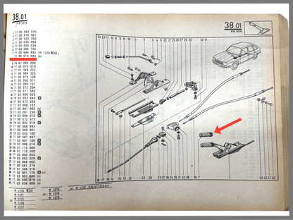 Handgreep handrem - Renault 20 - Renault 30 - OEM 7700618043
