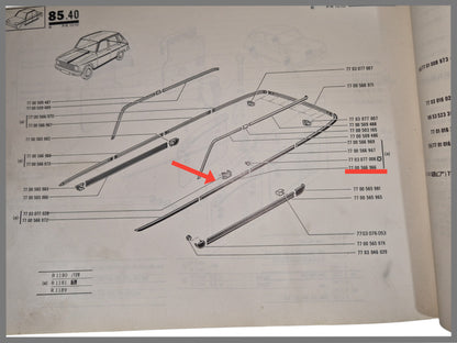 Zierleiste vorne links und rechts – Renault 6 (1181) – OEM 7700566966 – NOS