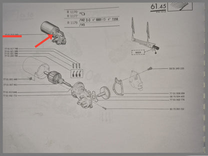 Moteur d'essuie-glace - Renault 12 - Renault 15 - Renault 17 - OEM 7701010269