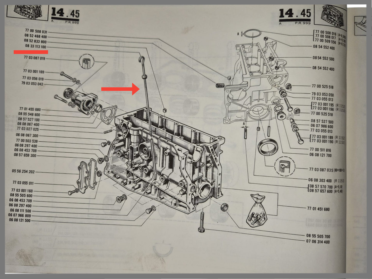 Oliepeilstok - Renault 16 L en TL - OEM 0833113100